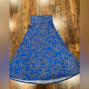 LuLaRoe Blue and pink floral Patterned maxi Skirt size small